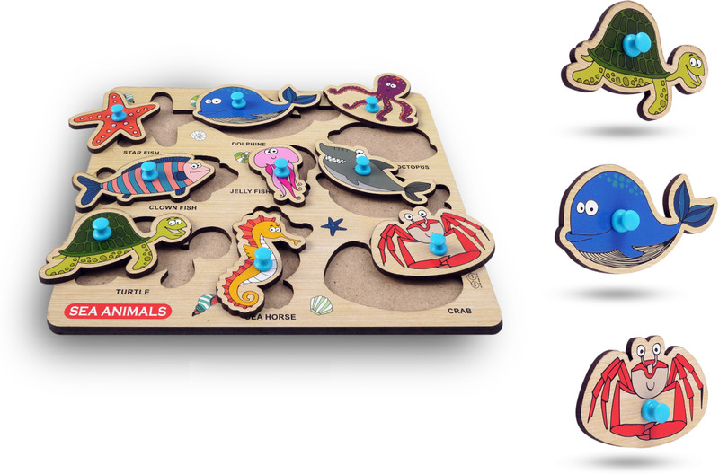 BitFeex Wooden Board Puzzle toys for kids gift age 2 to 5 year old(Multicolor, Gold)