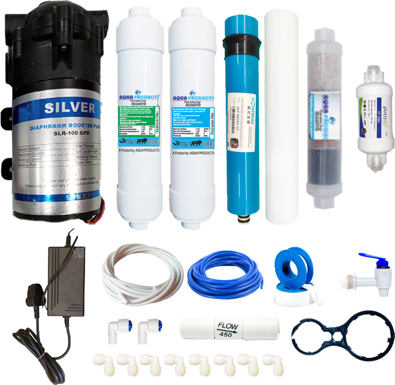 AQUA PRODUCT fRO Service kit of membrane & filter for all types of ro models)(1 Year Full service kit)(Ro purifier filter service kit with RO pump 100GPD & adapter) (ro membrane) (Ro Service Inline Filter set) (ro kit) (One year full ro service kit )( Complete RO Service kit ) (complete Ro purifier