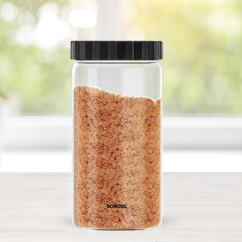 BOROSIL Glass Grocery Container - 1.2 L(Clear)