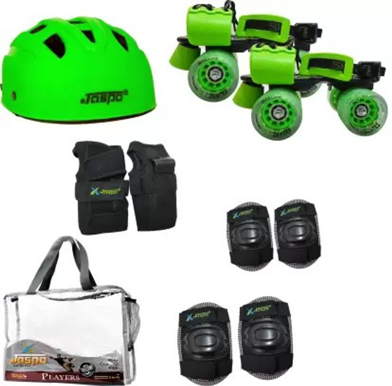 Jaspo Brillient Pro Senior Combo (skates+helmet+knee+elbow+wrist+bag) for 6 -14 years Skating Kit