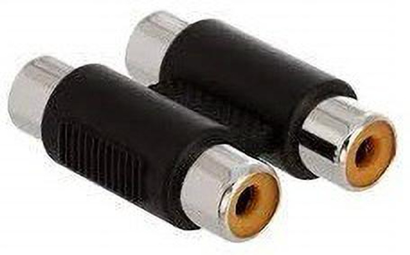 BIGWHEEL Black Set of 2 Pcs 3 Rca Female to Female F/f Coupler Joiner Adapter Av/audio/video Phone Converter(Android)
