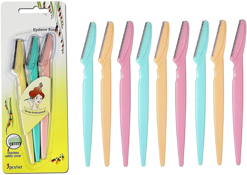 Furkin Eyebrow Razor For Women Hair Remover Girls Ladies Facial Bikini Trimmer Set of 9, Women(Pack of 9)