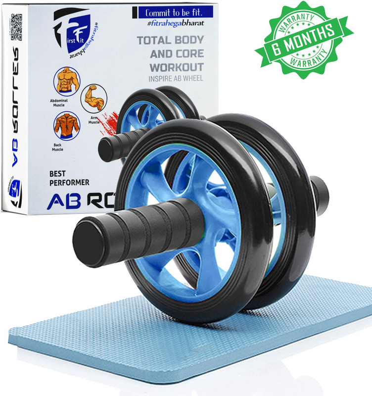 FirstFit Wheel Ab Roller for Exercise Fitness Gym Ab Workout Equipment for Core Workout Ab Exerciser(Blue)