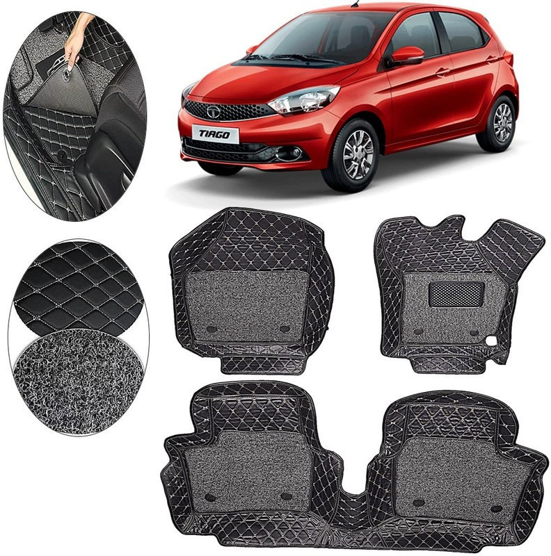 AutoRetail Leather 7D Mat For Tata Tiago(Black)