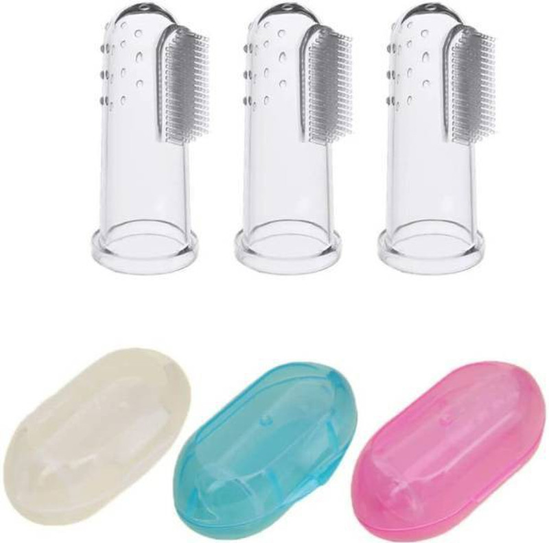 B2K Baby silicon finger for new born & infants Ultra Soft Toothbrush(Pack of 3)