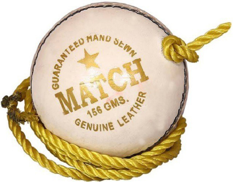 Dinetic Best Quality Sports Leather Match Practice Hanging Cricket Ball White Cricket Training Ball(Standard, Pack of 1)