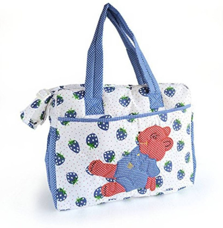 Goodluck Ne Multi Compartment For Baby Care And Maternity Handbag(White, Blue)