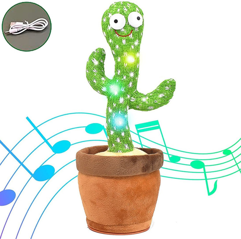 Onshhm Dancing Cactus Talking Toy, Record and Repeat Voice, Rechargeable, USB Included(Multicolor)