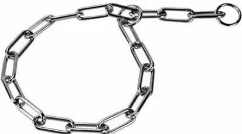 Woofy Chrome Plated Dog Choke Chain Training Collar with Swivel (Large, 30 INCH Adult) Plain Dog Collar Charm(Silver, Round)