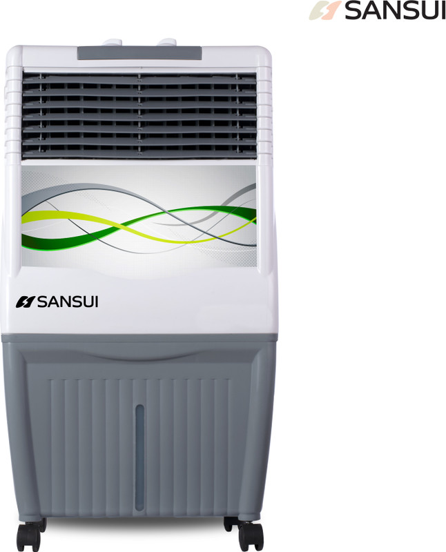 Sansui 35 L Room/Personal Air Cooler 4-Way Air Deflection, Space Saver Design(Grey, White, Aero)