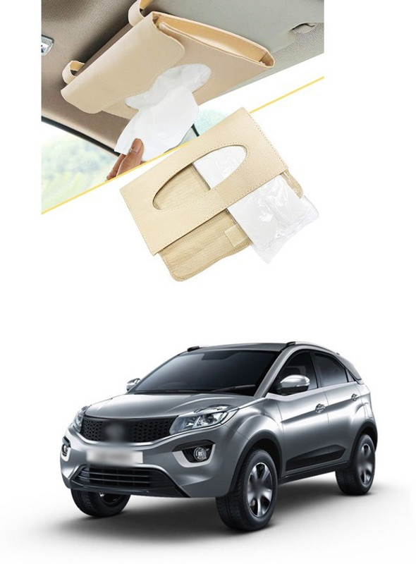 PRTEK Car Tissue Holder Napkin Mask Holder Dispenser Sun Visor 139 Vehicle Tissue Dispenser(Brown)