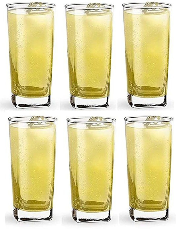 MOOZICO (Pack of 6) Crystal Clear Glassfor Juice,Water,Milk,Mocktail,Cocktail,Beer,Wine,Whiskey Glass Set Beer Glass(220 ml, Glass, Clear)