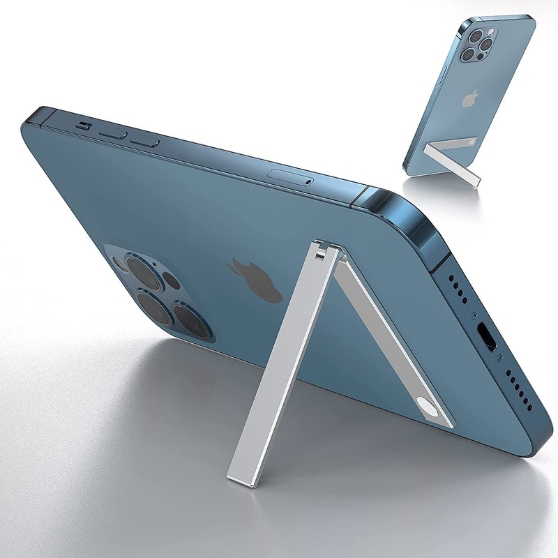 MAK Foldable Pocket Magnetic Aluminum Mobile Kickstand, Adjustable Angle (Black) Mobile Holder