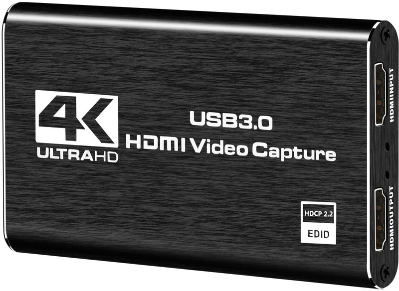 microware 4K Capture Card 1080p 60fps Video Game Capture for Nintendo Switch Streaming Media Streaming Device(Black)