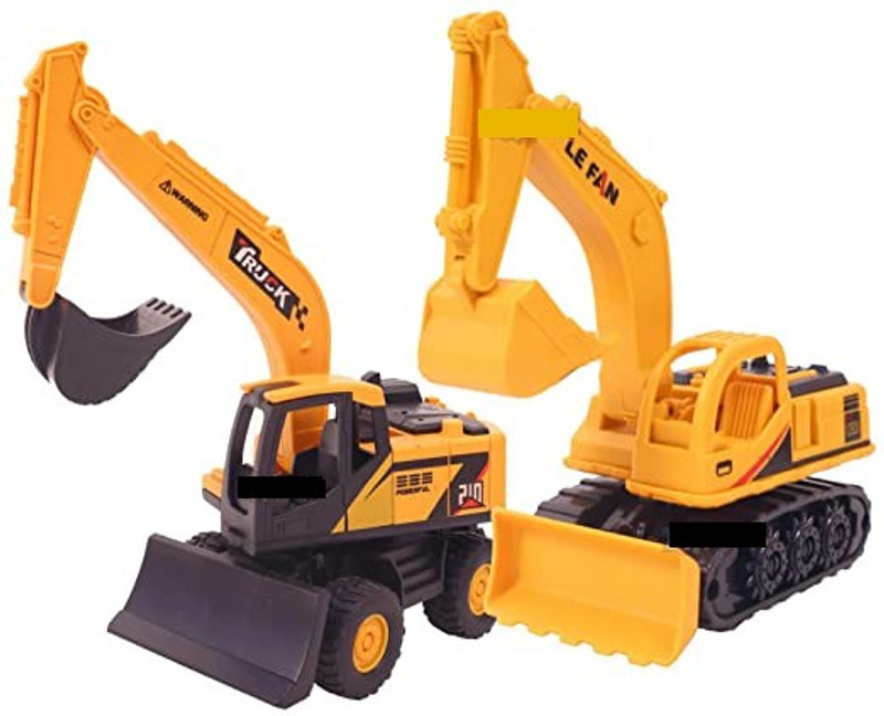 SR Toys Pack of 2 Realistic Construction Crane Truck Toys for kids (yellow)(Yellow, Pack of: 2)