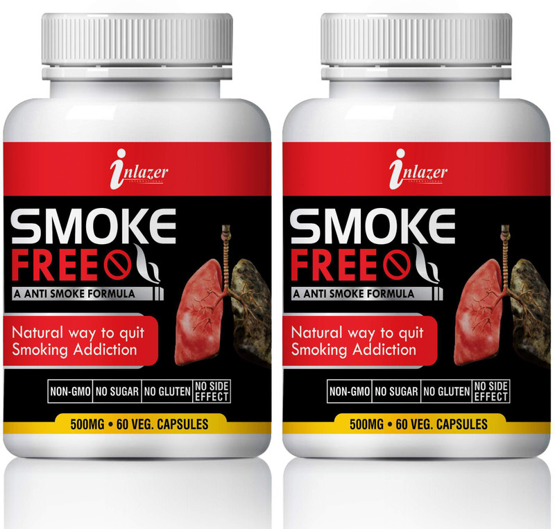 inlazer Smoke Free Natural Pills For Helps To Cleanses, Detoxifies & Purifies Lungs(Pack of 2, 120 Capsules)