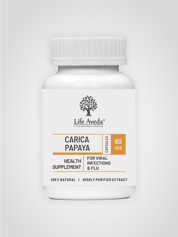 Life Aveda Carica Papaya For Viral Infections and Flu(60 Capsules)