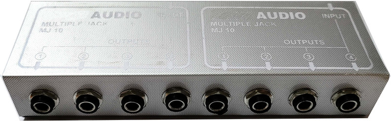 sriaarnika M J-10 Multiple Jack 1 to 4 Channel Dual Splitter Mono Passive Instrument In/Outs(Silver)