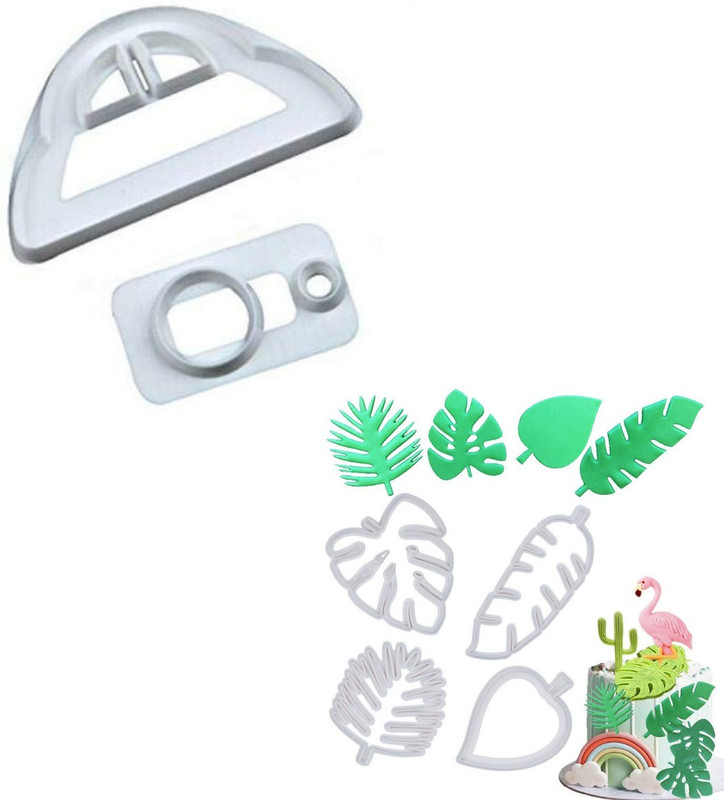 HOMEBAKERS MART Combo of 4 pcs Palm Leaf Fondant Cutters and Fondant car Cutter Pack of 2 Cookie Cutter(Pack of 6)