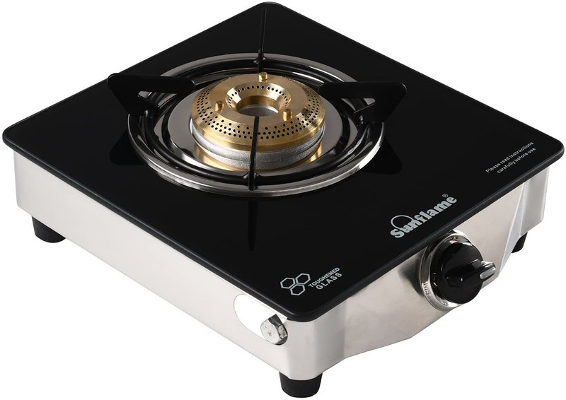 Compare Sunflame GLASS TOP SINGLE BURNER Stainless Steel Manual Gas