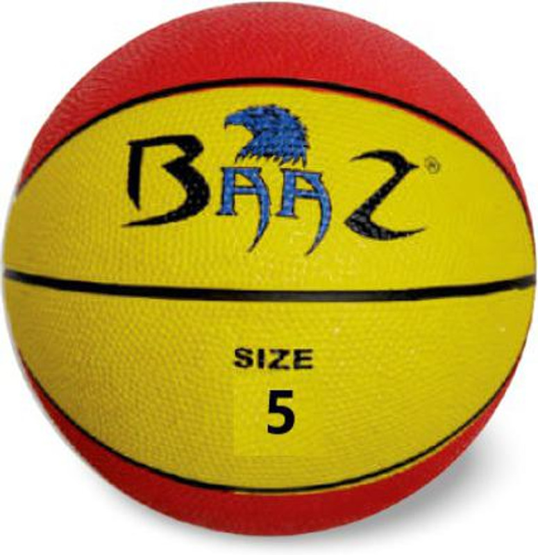 BAAZ Red Yellow Basketball - Size: 5(Kids, Pack of 1)