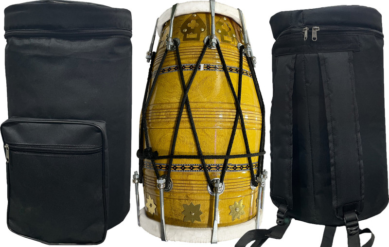 RAM musical special Yellow polish shesham half set Nut & Bolts Dholak(Yellow)