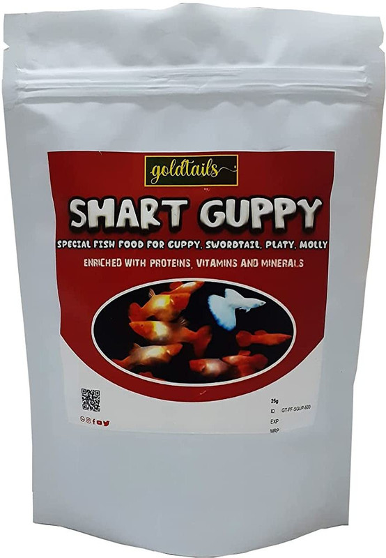Goldtails Smart Guppy Premium Best Guppy Fish Food (Good for other fishes also also)25g 0.025 kg Dry Young Fish Food