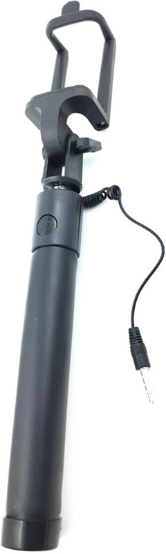 PairiT Stainless Steel Wired Cable Selfie Stick(black white)
