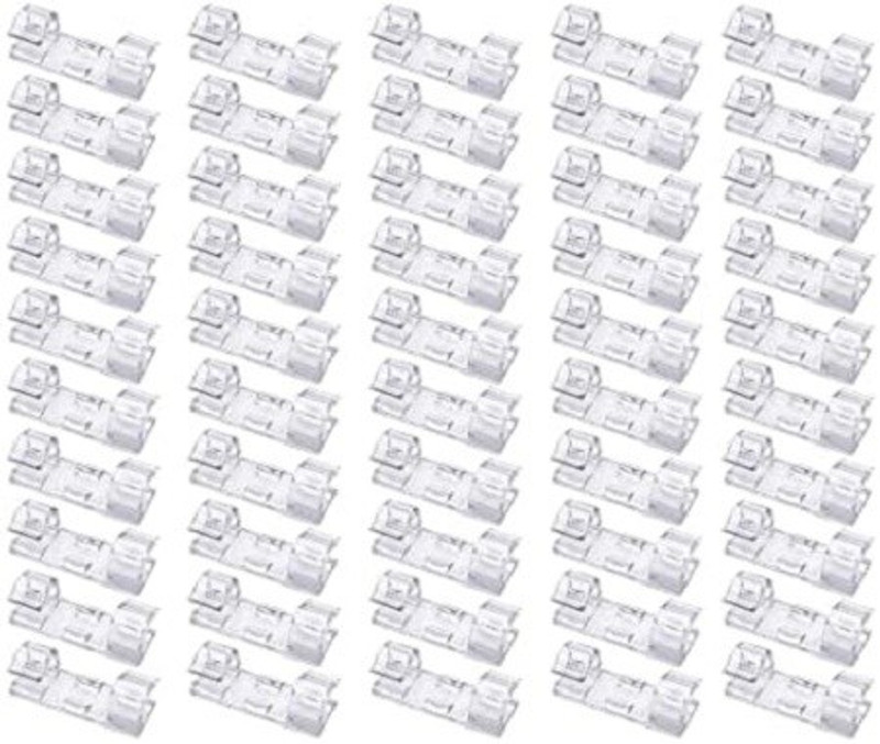 ALWAFLI 40 Cable Clips Desk Organizer Self-Adhesive Multipurpose Drop Wire Holder Hooks Plastic Hook & Loop Cable Tie(Transparent Pack of 40)