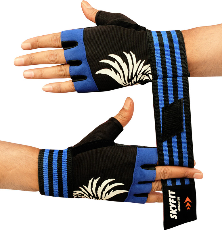 SKYFIT Real Choice Comfortable Gym Sports Gloves Gym & Fitness Gloves(Blue, Black)