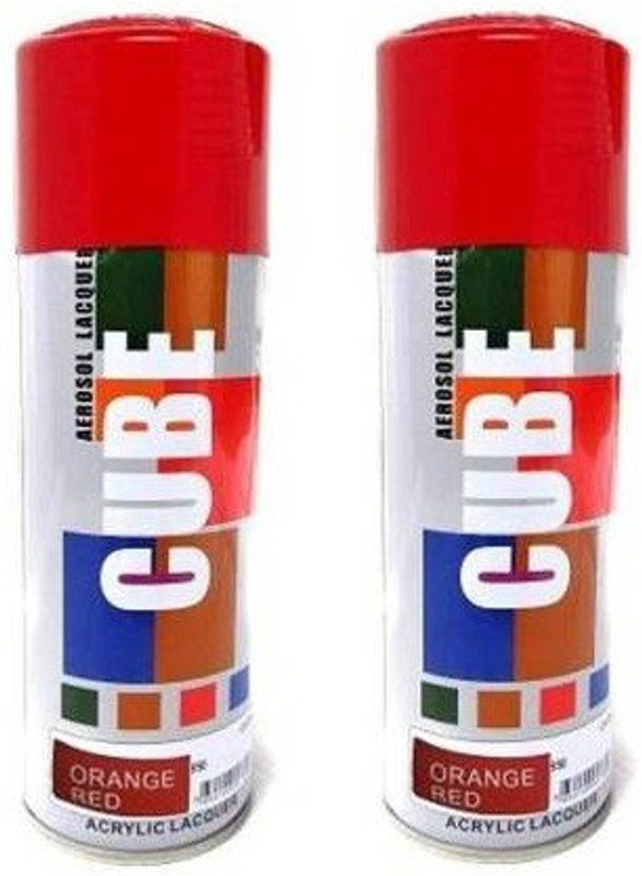 CUBE Cube Aerosol Multi Purpose Spray Paint EACH BOTLLE 450 ML SET OF 2 Red Spray Paint 800 ml(Pack of 2)