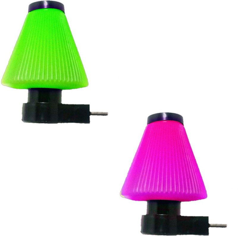 Sanhan Plug & Play Energy Saving Night Lamp 0.5w Night Light red,green Night Lamp(20 cm, green,pink)
