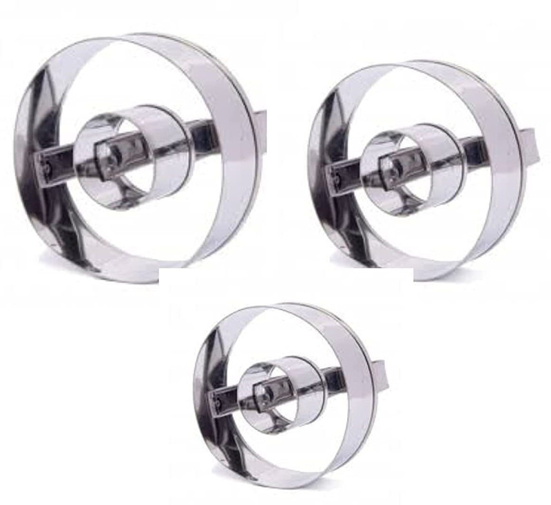 Ochtend Stainless Steel Doughnut Cutter for Baking Set of 3 pc Size 3.5 Inches Cookie Cutter(Pack of 3)