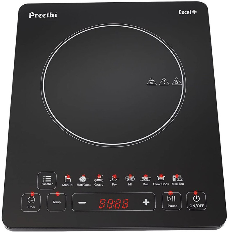 Preethi 1600 W Induction Cooktop Touch Panel(Black, Indicook Excel Plus)