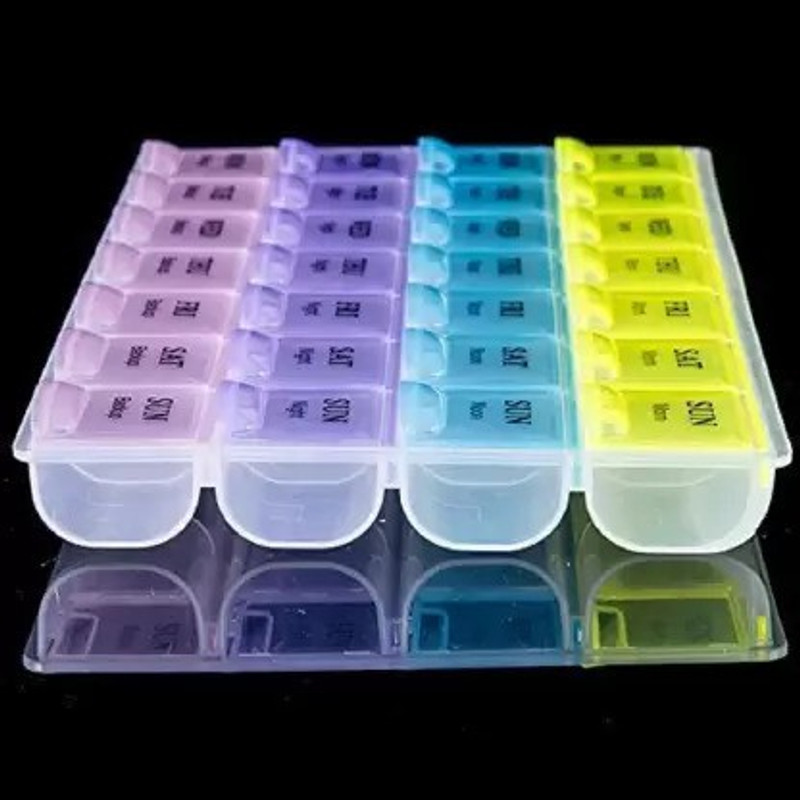 Viven enterprise 28 Days Weekly 28 Day Tablet Pill Box Holder Medicine Storage Organizer Pill Box(Red)