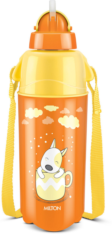 MILTON Kool Trendy 500 Insulated Water with Straw for Kids, Cherry 490 ml Plastic Bottle(Pack of 1, Pink)