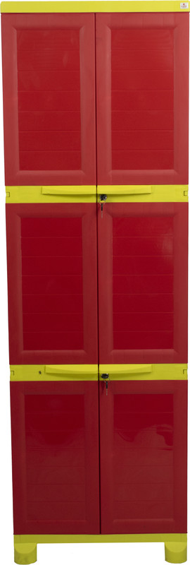 Classic Furniture Liberty 6ft- Red - Yellow Plastic 2 Door Wardrobe(Finish Color - Red Yellow, DIY(Do-It-Yourself))
