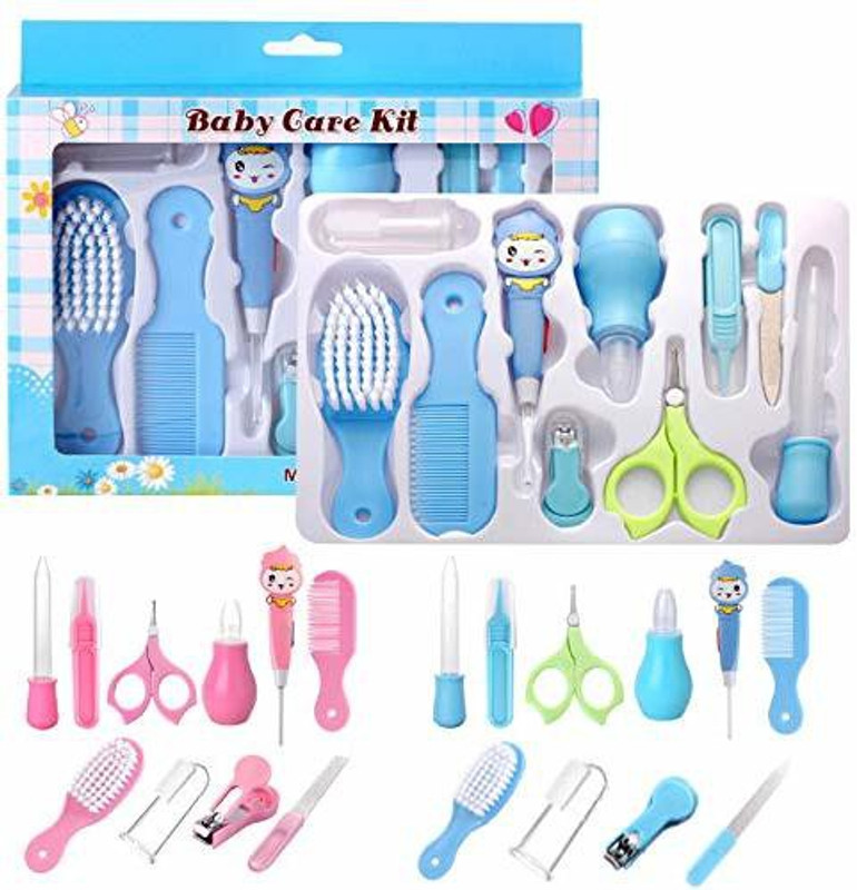 SEASPIRIT Health Care Kit for Newborn Baby Kids Nail Hair Thermometer Grooming Brus(Multicolor)