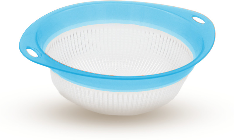 Jaycee Strainer for Draining,Rinsing,Washing Pasta Noodles Vegetables Fruits and More Colander(Red, White Pack of 2)