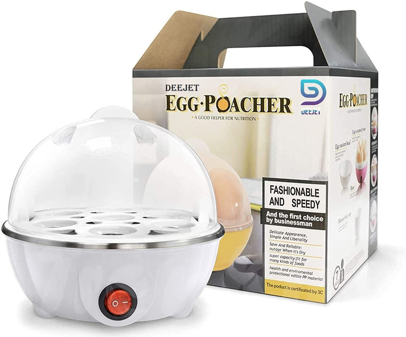 YASTRYM egg boiler machine Electric Automatic Off 7 Egg Poacher Mini Boiler for Steaming Egg Cooker(7 Eggs)