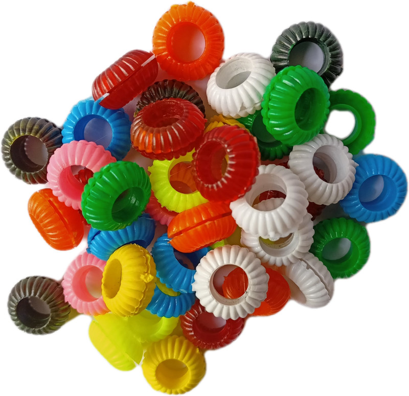 DEHMAN Pigeon Foot Ring Mix Plastic ring 50 Pcs Bird Shoulder Guard(M)