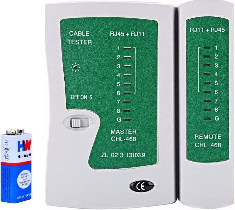 Teratech LAN Tester Ethernet RJ45 RJ11 Detachable Tool Kit Network Cable With Operating battery Network Interface Card(Green)