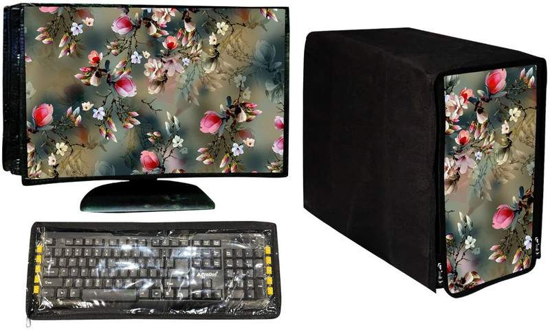 HomeStore-YEP Flip Cover for 19" Led/Lcd Monitor Screen Cover, KeyBoard Cover, CPU Cover(Green, Polycarbonate, Pack of: 3)