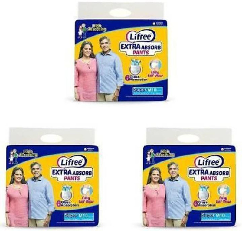 LIFREE ADULT DIAPER M10X3 Adult Diapers - M(30 Pieces)