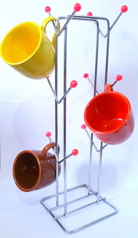 VRACKART Kitchen Storage Utensil Cup Stand For Hold 12 Tea Coffee Cups (W) Stainless Steel Glass Holder