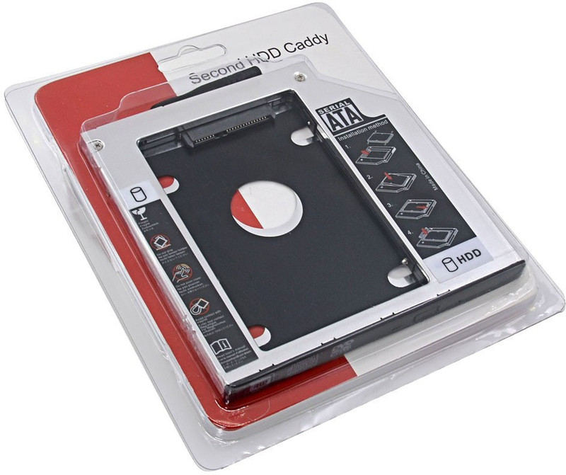 sound tech 9.5 mm Universal Caddy 2.5 inch Shock Resistant caddy(For Compatible with: 2.5"/9.5mm SATA HDD or SSD, Black)