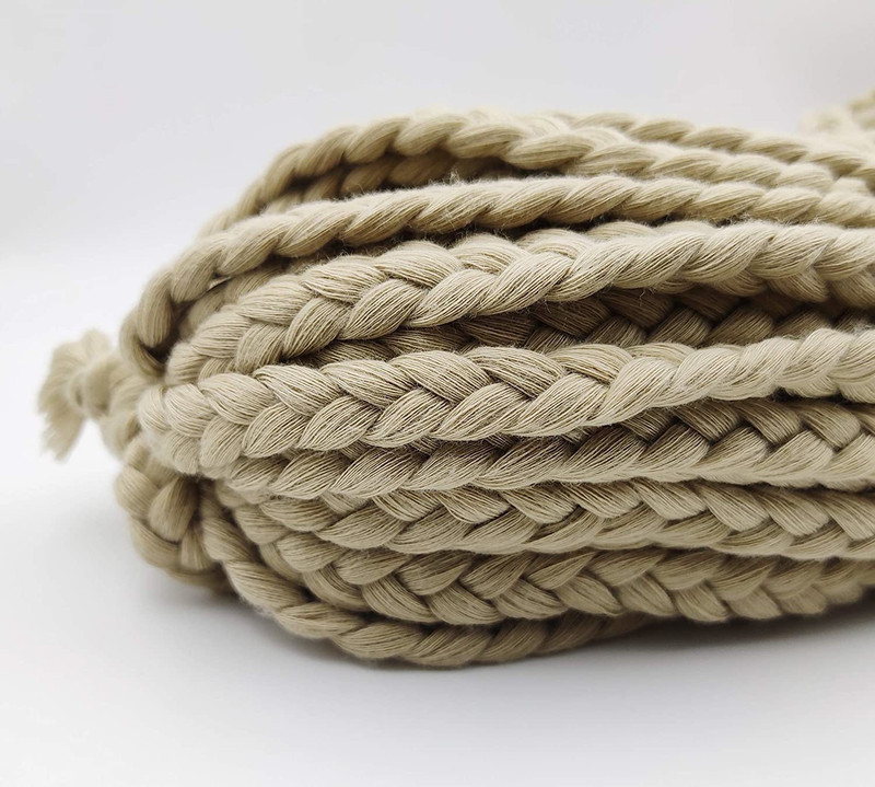 Ananta Braided Macrame Cotton Cord 10mm 20 Meters Thread Choti Macrame DIY Brown.