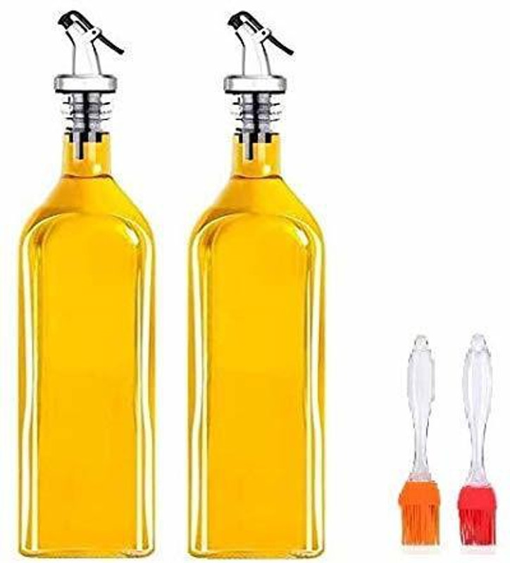 Beau Enterprise 2 pcs 500 ml oil bottles with oil brush and spatula set Kitchen Tool Set(White, Spatula)