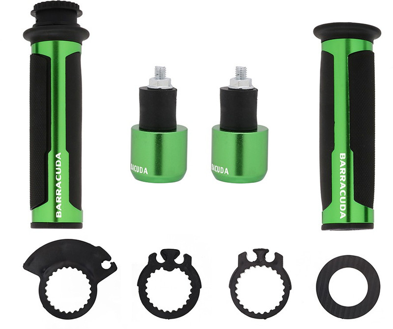Hybrid Motors Barracuda Handle Grip GREEN Handle Bar Grip For Universal For Bike Universal For Bike(Pack of 2)