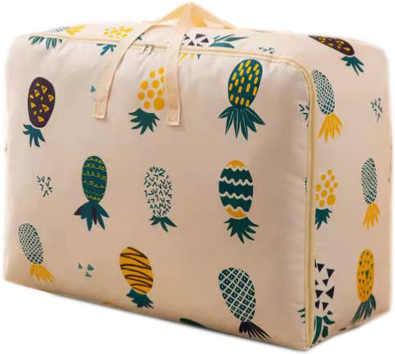 GTC BG08 Foldable Polyester Underbed Storage Organizer Bag Compression Bag with Zipper Luggage Cover(56x27x47cm, Yellow)